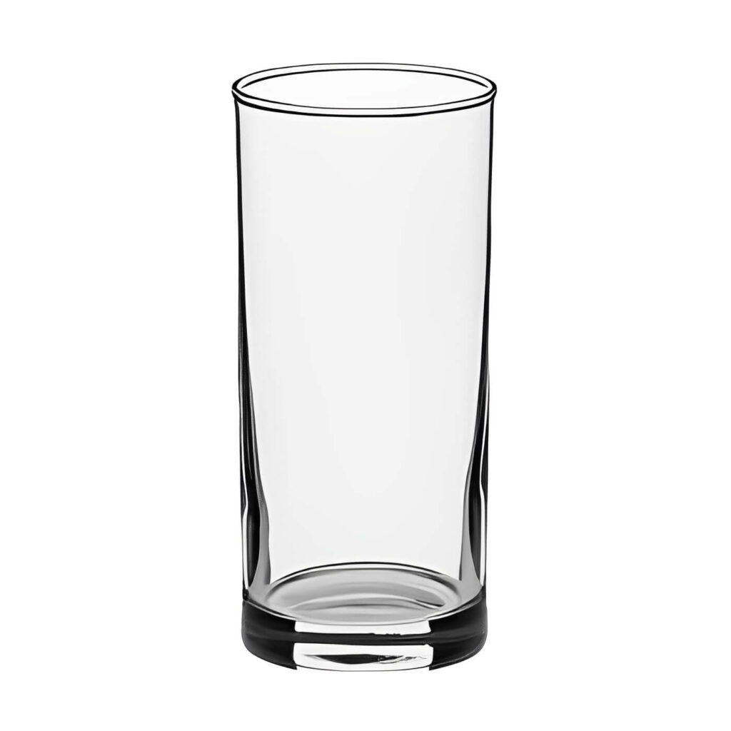 Hoog drinkglas met strak, tijdloos ontwerp.